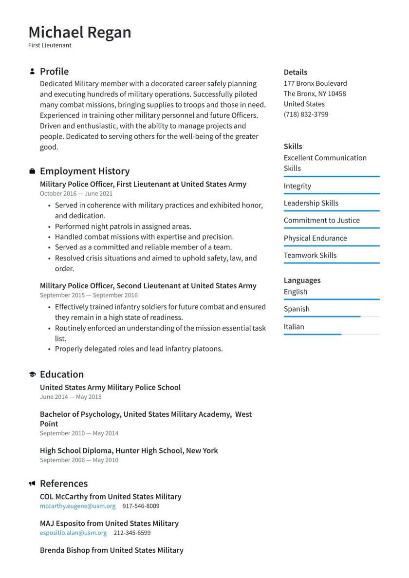 military-resume-examples