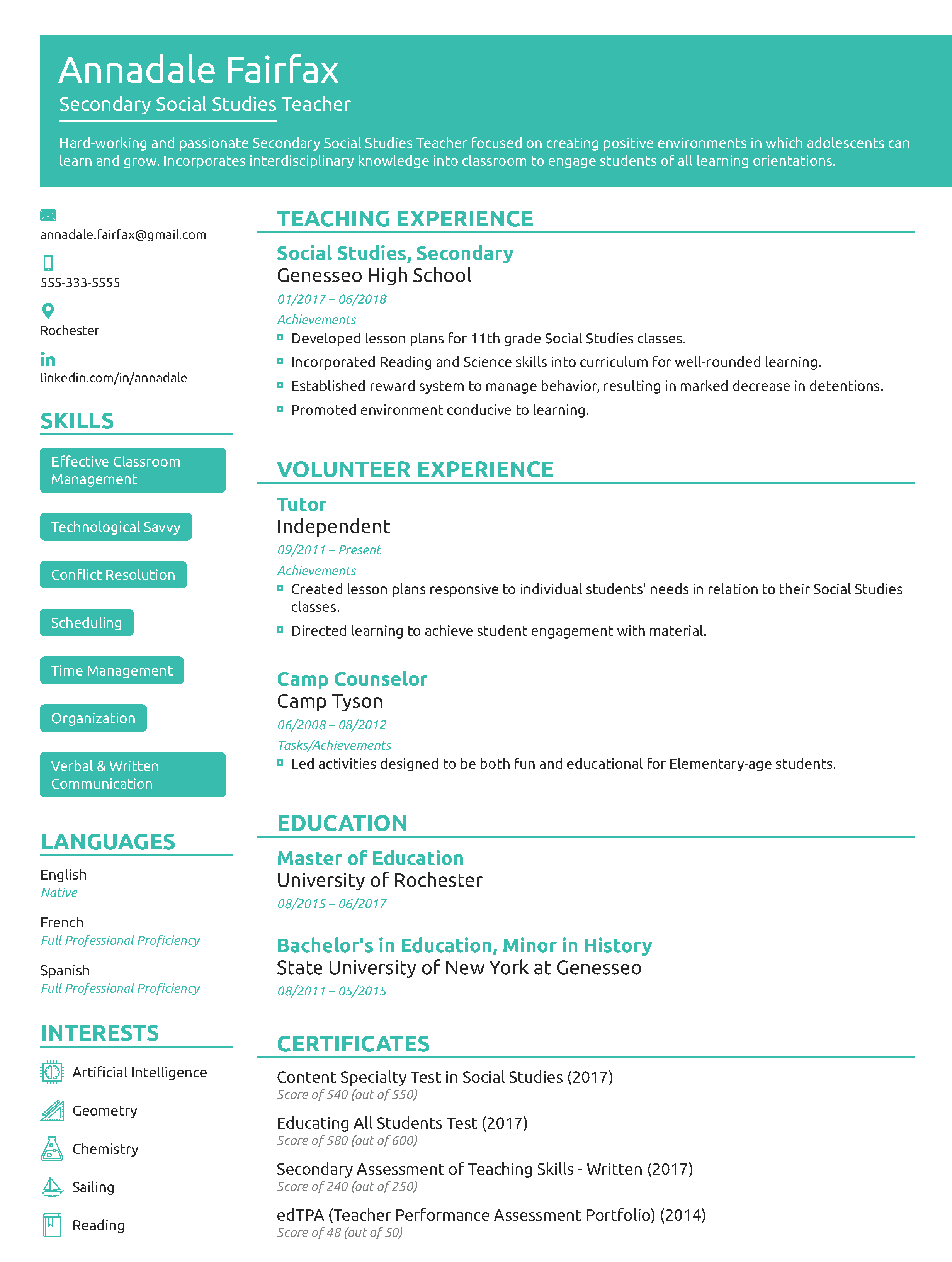teacher-resume-sample